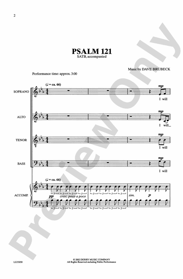 Psalm 121 - SATB Choral Octavo (Digital Download)