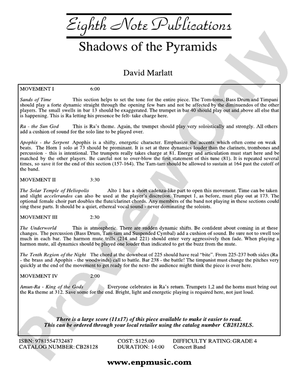 Shadows of the Pyramids - Concert Band Conductor Score & Parts (Digital Download)