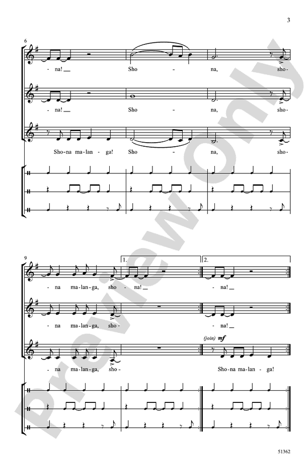 Shona Malanga - SSA A Cappella Choral Octavo (Digital Download)