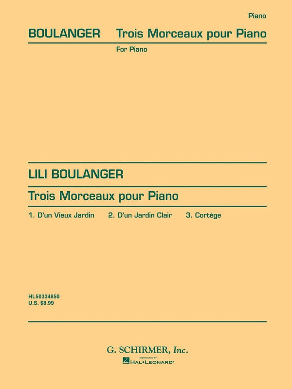 BOULANGER 3 PIECES PIANO - BOULANGER - G Schirmer 50334850
