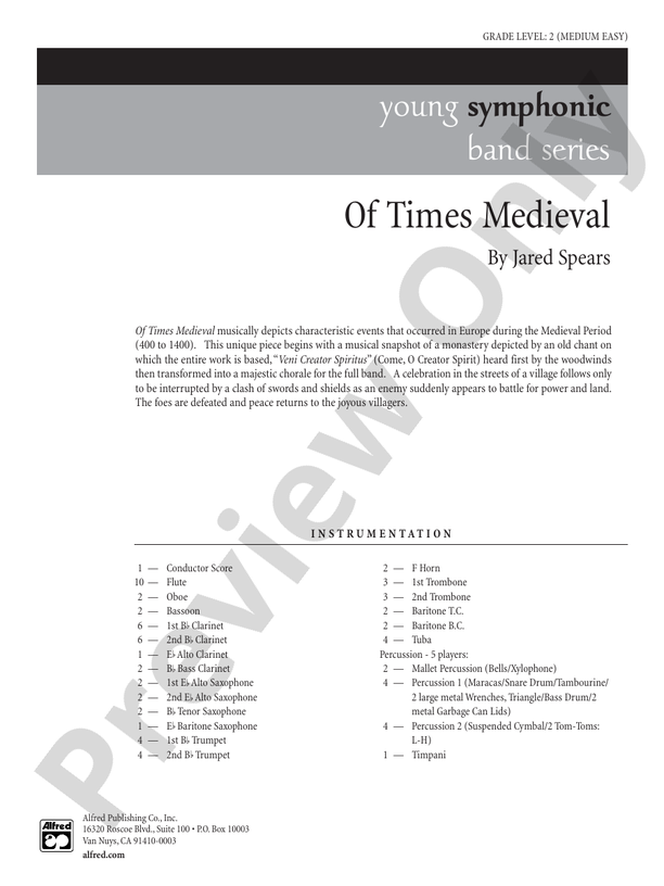 Of Times Medieval - Concert Band Conductor Score & Parts (Digital Download)