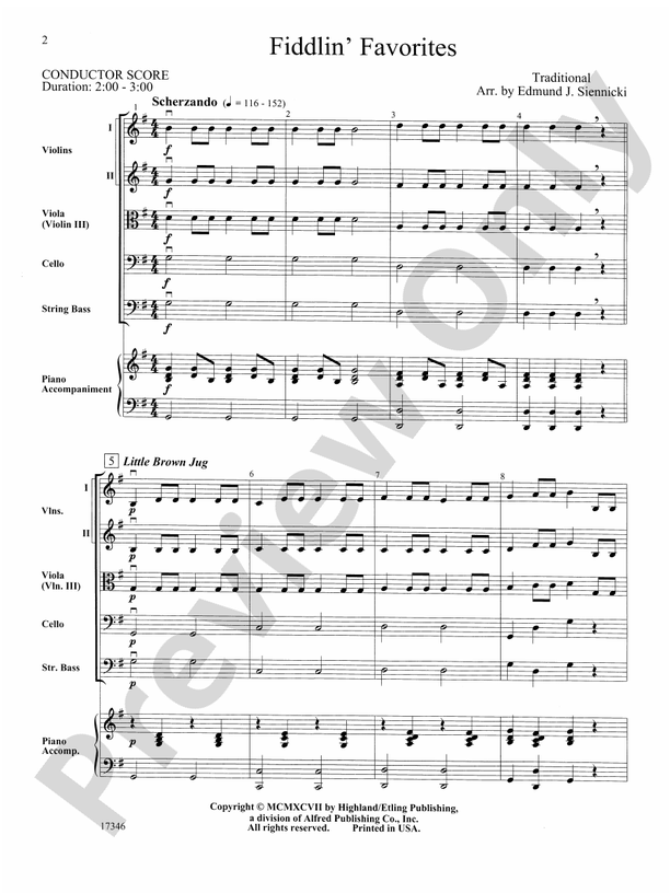 Fiddlin' Favorites – String Orchestra Conductor Score & Parts (Digital Download)