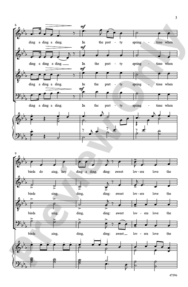 In the Pretty Springtime – SATB Choral Octavo (Digital Download)