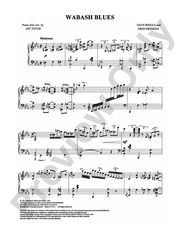 Wabash Blues - Piano (Digital Download)