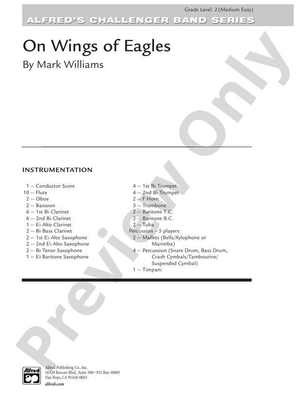 On Wings of Eagles - Concert Band Conductor Score & Parts (Digital Download)