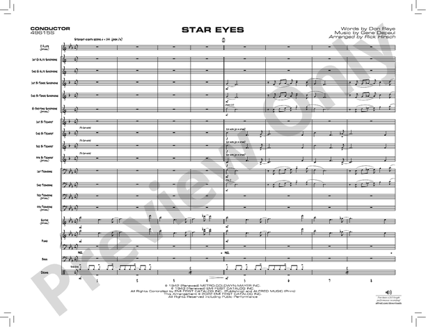 Star Eyes – Jazz Ensemble Conductor Score & Parts (Digital Download)