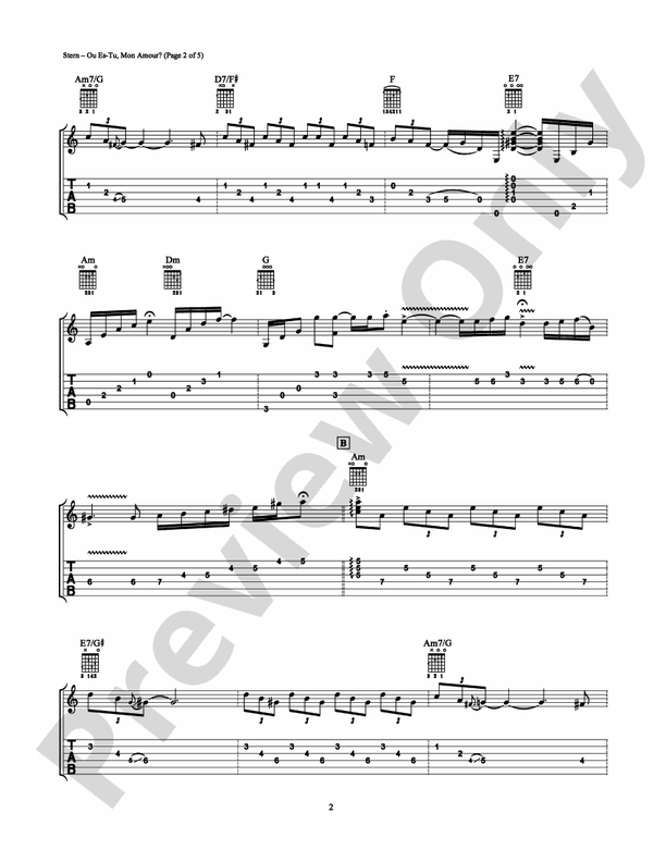 Ou Es-Tu, Mon Amour? - Guitar TAB (Digital Download)