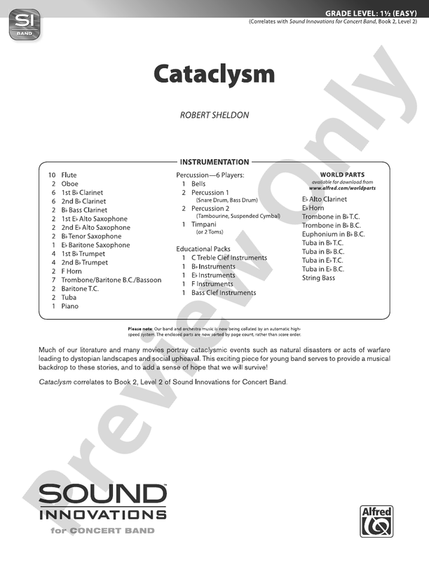 Cataclysm - Concert Band Conductor Score & Parts (Digital Download)