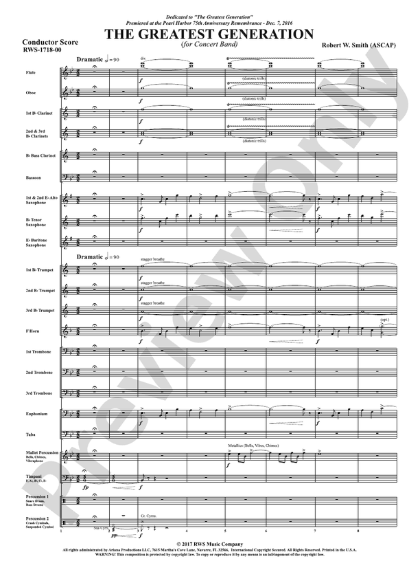 The Greatest Generation - For Concert Band - Concert Band Conductor Score & Parts (Digital Download)