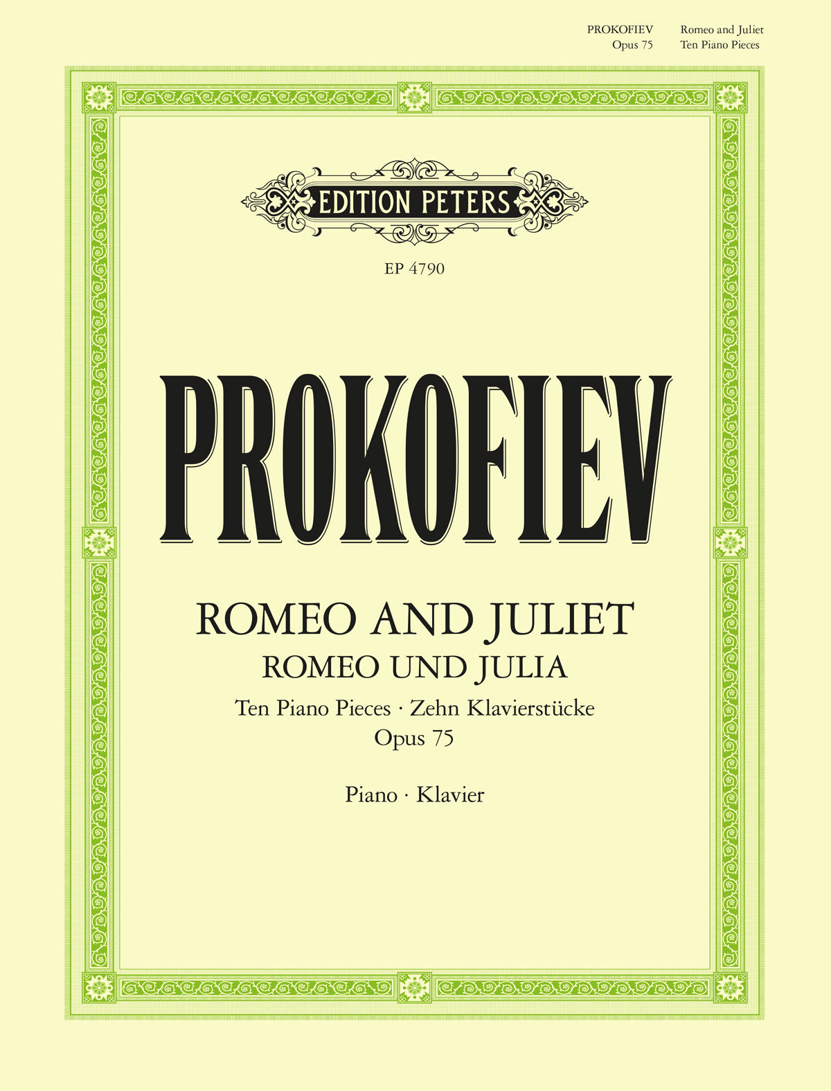 Prokofiev - The Monatgues and Capulets (from 'Romeo and Juliet Op.75') (EP4790) - Piano Solo (Digital Download)