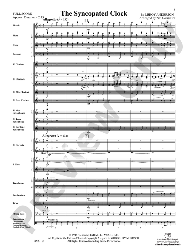 The Syncopated Clock (Grade 4) - Concert Band Conductor Score & Parts (Digital Download)