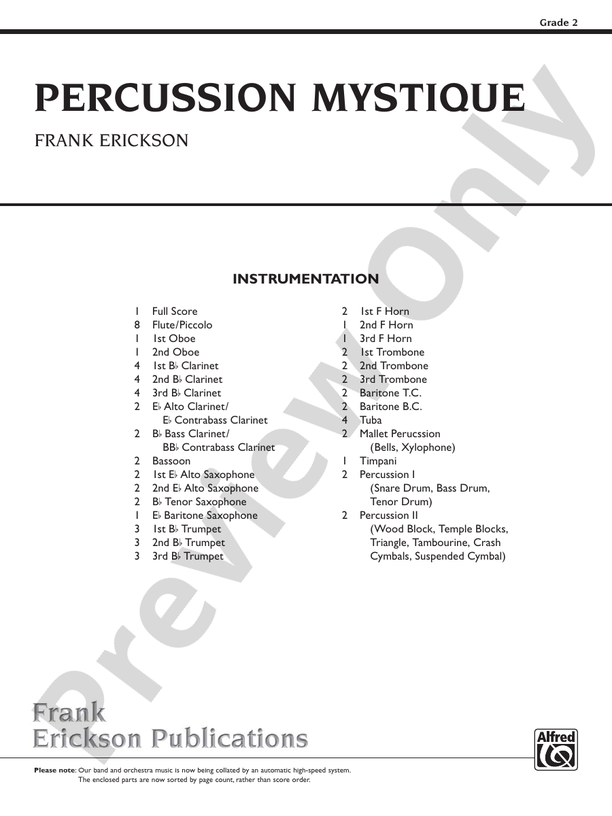 Percussion Mystique - Concert Band Conductor Score & Parts (Digital Download)