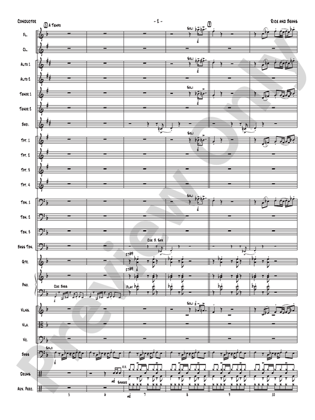 Rice and Beans - Jazz Ensemble Conductor Score & Parts(Digital Download)
