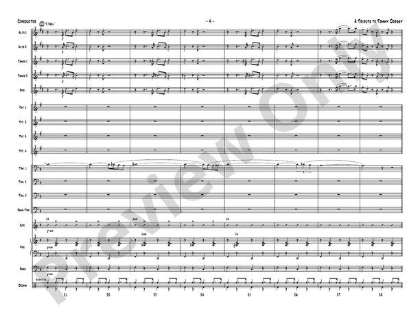 A Tribute to Tommy Dorsey - Jazz Ensemble Conductor Score & Parts(Digital Download)
