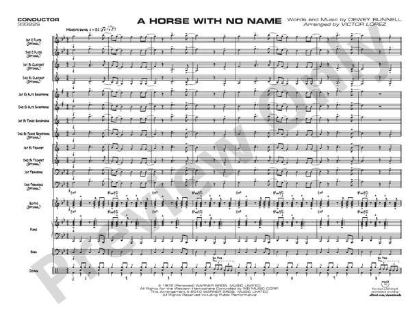 A Horse with No Name - Jazz Ensemble Conductor Score & Parts(Digital Download)