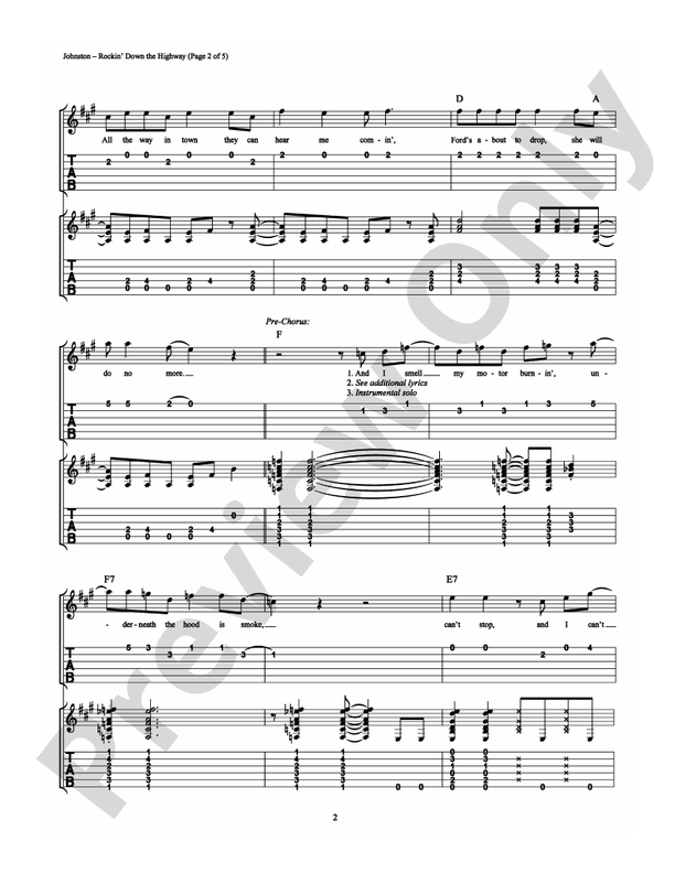 Rockin' Down the Highway - Easy Guitar (Digital Download)