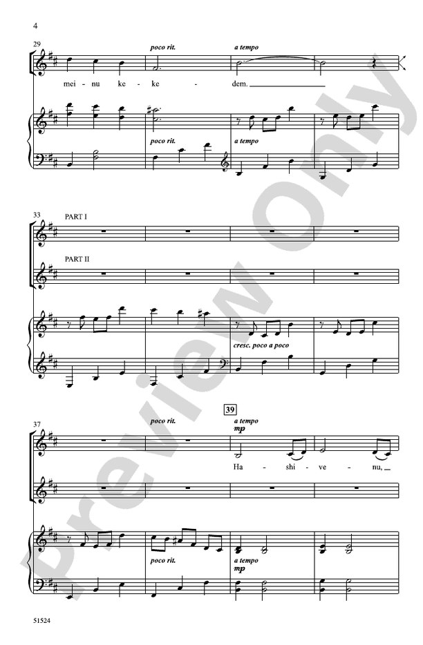 Hashivenu - 2 Part Treble Choral Octavo (Digital Download)