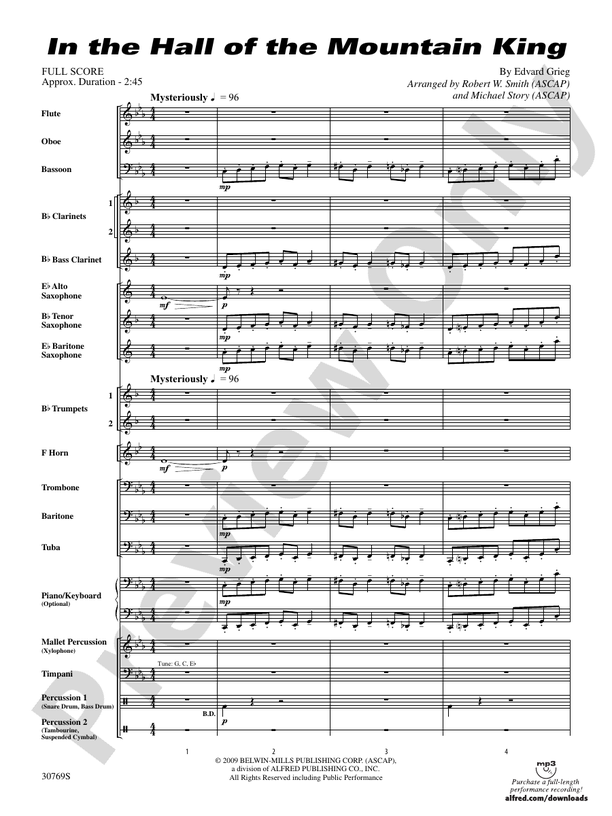 In the Hall of the Mountain King (from Peer Gynt Suite No. 1) - Concert Band Conductor Score & Parts (Digital Download)