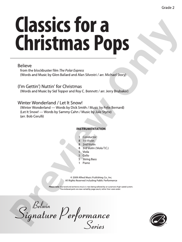 Classics for a Christmas Pops, Level 2 – String Orchestra Conductor Score & Parts (Digital Download)