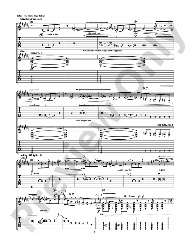 The Mirror - Guitar TAB (Digital Download)
