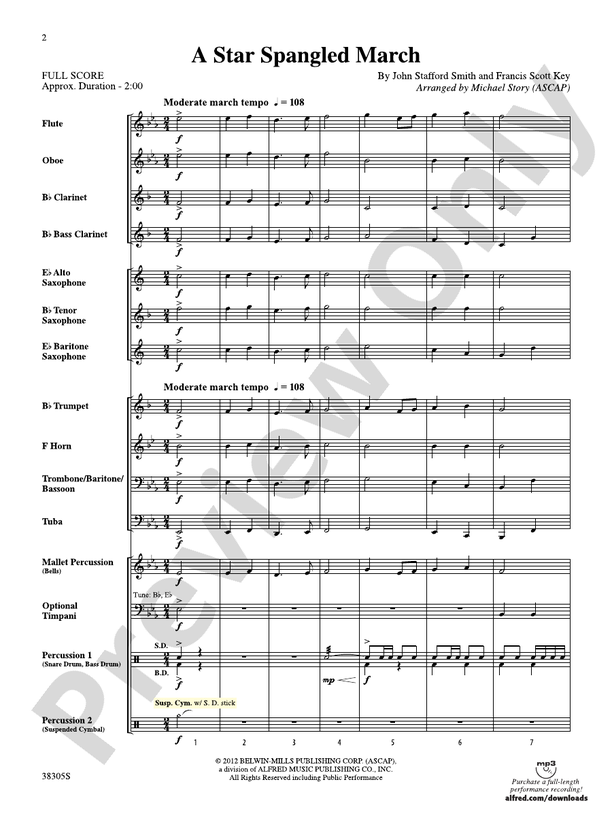 A Star Spangled March - Concert Band Conductor Score & Parts (Digital Download)