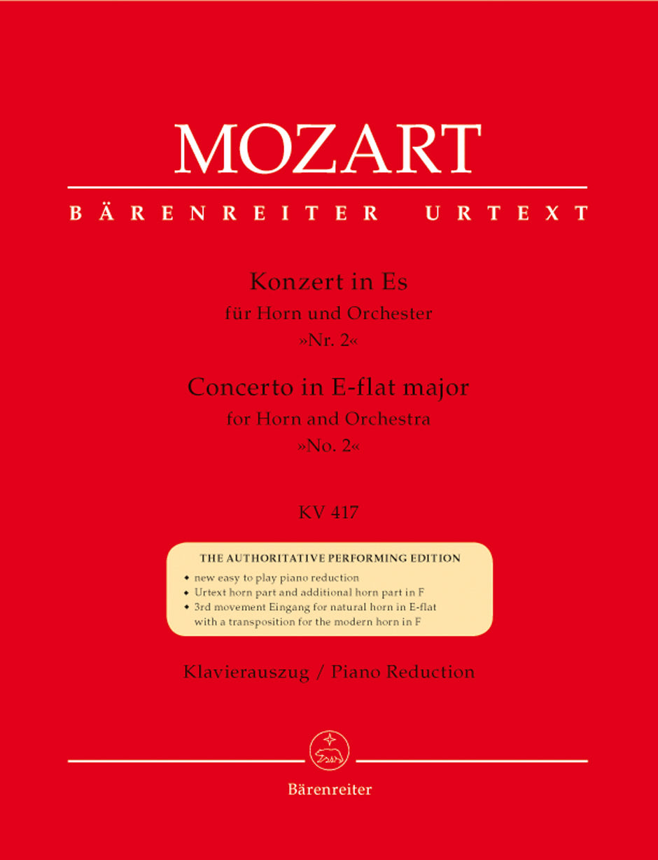 CONCERTO NO 2 E FLAT K417 HORN/ORCH HORN/PNO RED