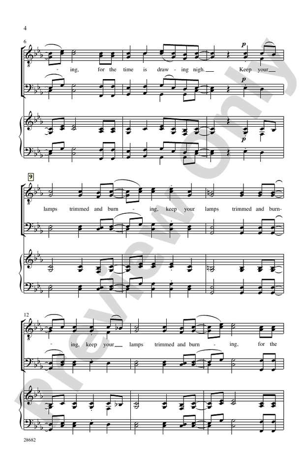 Keep Your Lamps Trimmed and Burning – TTBB, a cappella Choral Octavo (Digital Download)