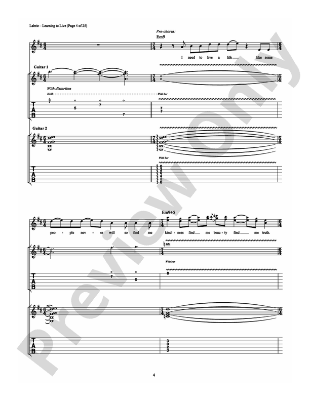 Learning to Live - Guitar TAB (Digital Download)