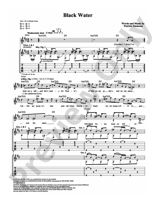 Black Water - Guitar TAB (Digital Download)