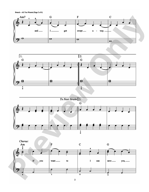 All You Wanted - Arr. Richard Bradley (DSM-PS-0001804) - Easy Piano (Digital Download)