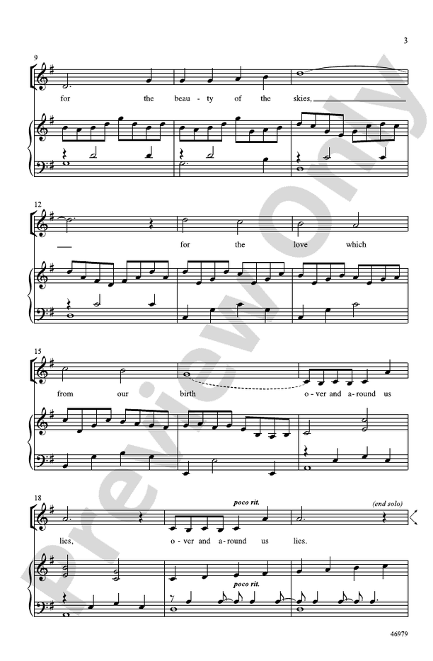 For the Beauty of the Earth – SSAA Choral Octavo (Digital Download)