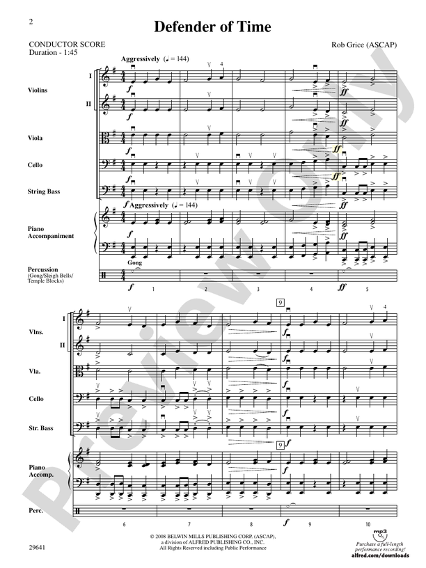 Defender of Time – String Orchestra Conductor Score & Parts (Digital Download)