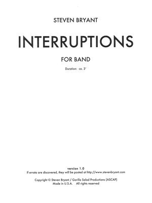 Interruptions - Steven Bryant - BCM International Full Score Score