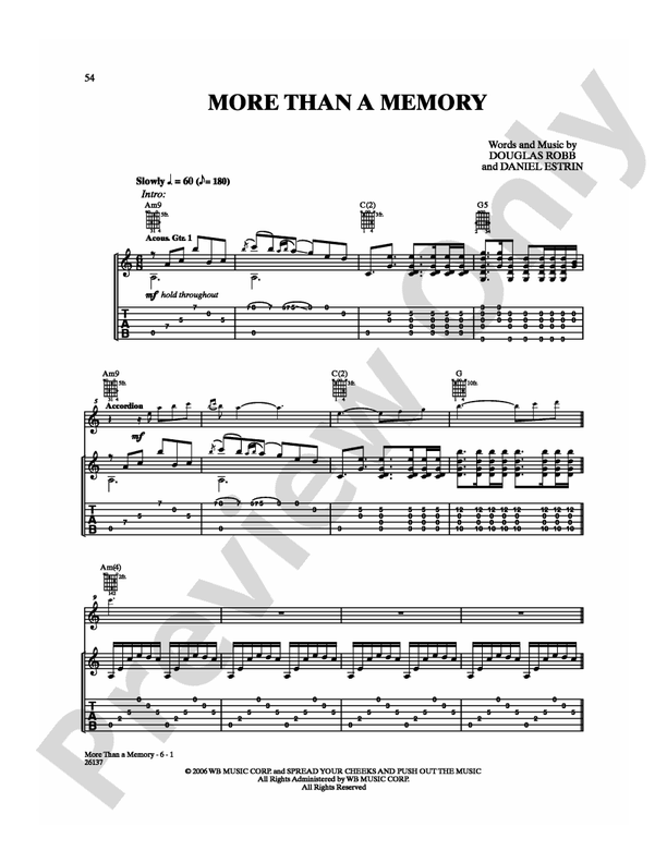 More Than a Memory - Guitar TAB (Digital Download)