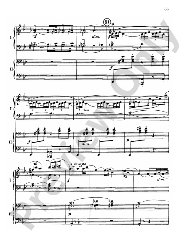 Symphonic Dances, Opus 45 - II. Andante con moto - 2 Pianos, 4 Hands (Digital Download)