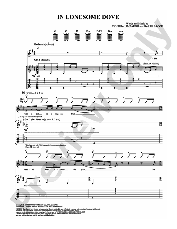 In Lonesome Dove - Guitar TAB (Digital Download)