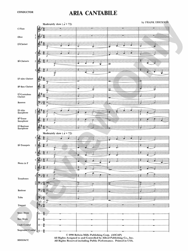 Aria Cantabile - Concert Band Conductor Score & Parts (Digital Download)
