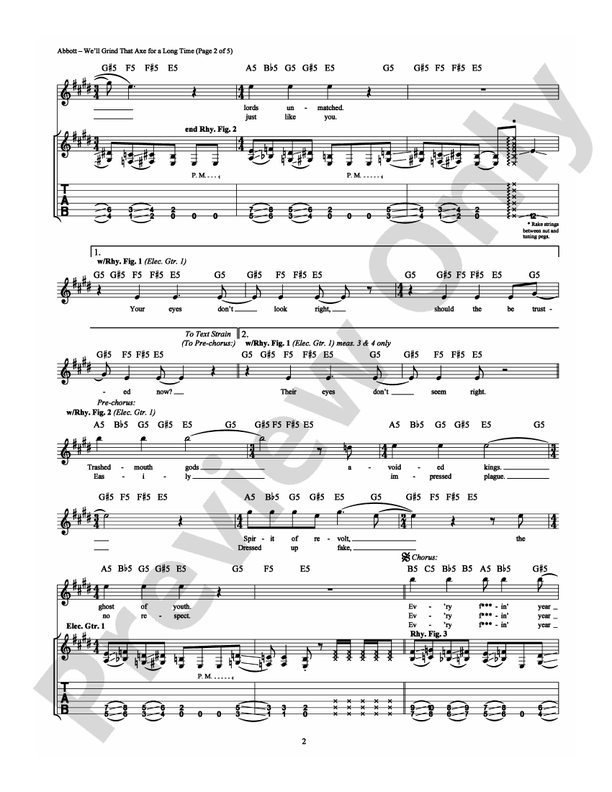 We'll Grind That Axe for a Long Time - Guitar TAB (Digital Download)
