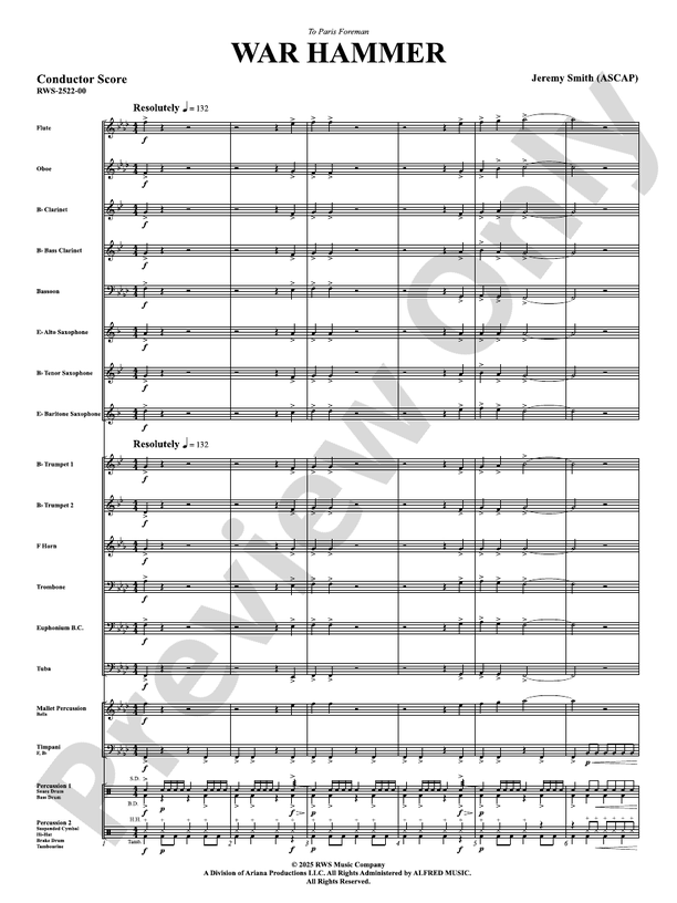 War Hammer - Concert Band Conductor Score & Parts(Digital Download)