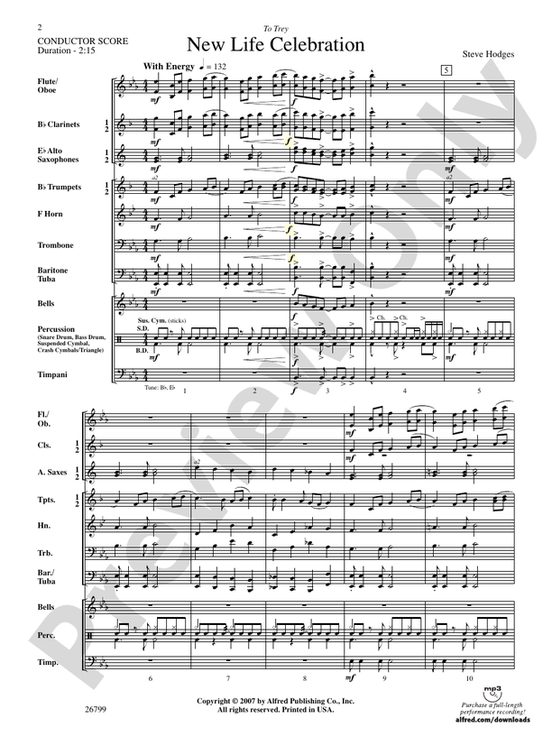 New Life Celebration - Concert Band Conductor Score & Parts (Digital Download)