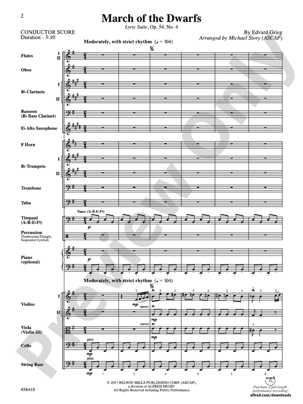 March of the Dwarfs – Full Orchestra Conductor Score & Parts (Digital Download)