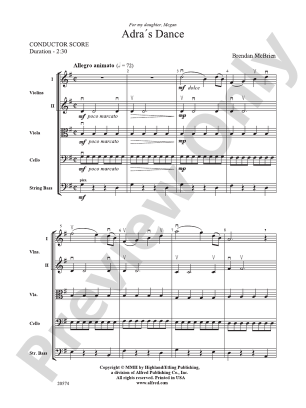 Adra's Dance – String Orchestra Conductor Score & Parts (Digital Download)