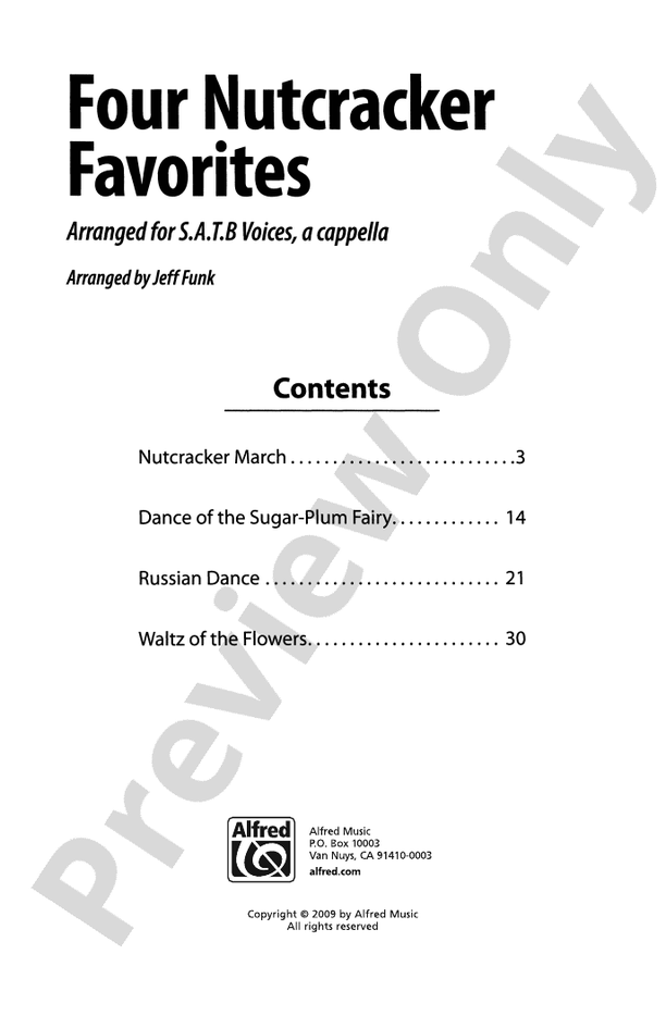 Four Nutcracker Favorites – SATB a cappella Choral Octavo (Digital Download)