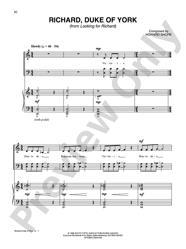 Richard, Duke of York -  Howard Shore - PVG (Digital Download)