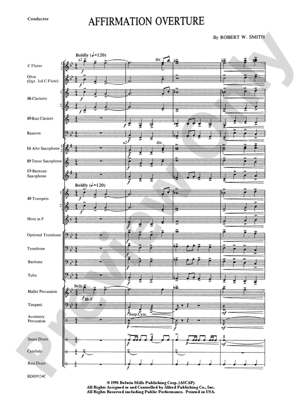Affirmation Overture - Concert Band Conductor Score & Parts (Digital Download)