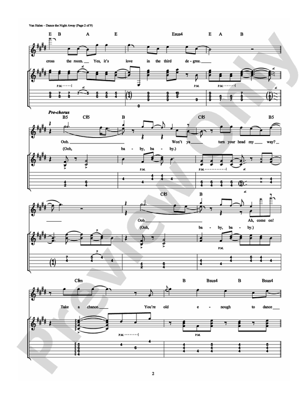 Dance the Night Away - Guitar TAB (Digital Download)