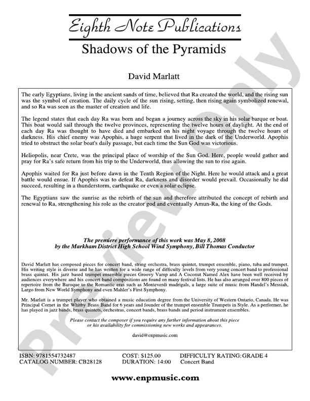 Shadows of the Pyramids - Concert Band Conductor Score & Parts (Digital Download)