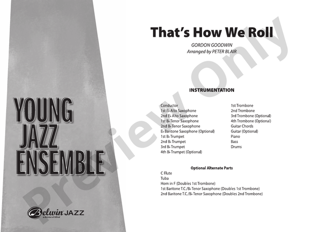 That's How We Roll (Grade 2) - Jazz Ensemble Conductor Score & Parts(Digital Download)