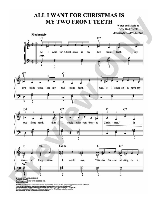 All I Want For Christmas Is My Two Front Teeth - DSM-PS-0008564 - Easy Piano (Digital Download)