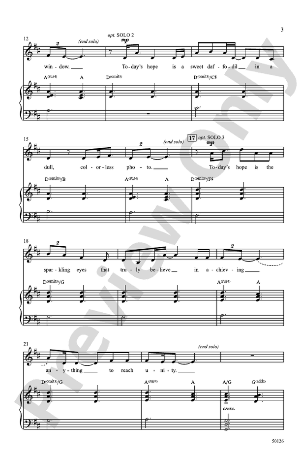 Today's Hope - 2 Part Treble Choral Octavo (Digital Download)